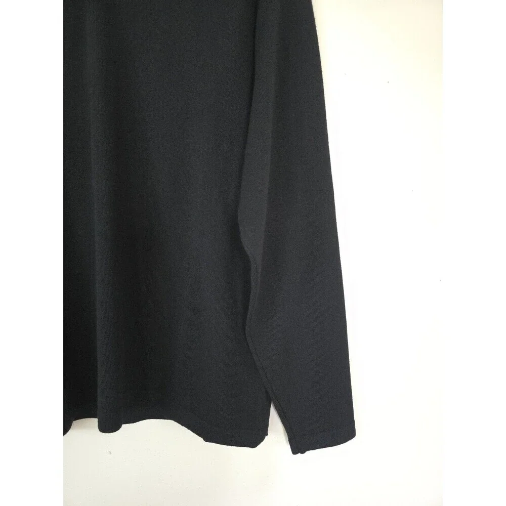 Banana Republic Extra Fine Italian Merino Wool Knit Polo Sweater Mens L Black Y2